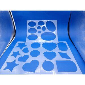 Stencils Set of 3 "Shapes" Stencils Ovals Hearts Stars Hexagons
